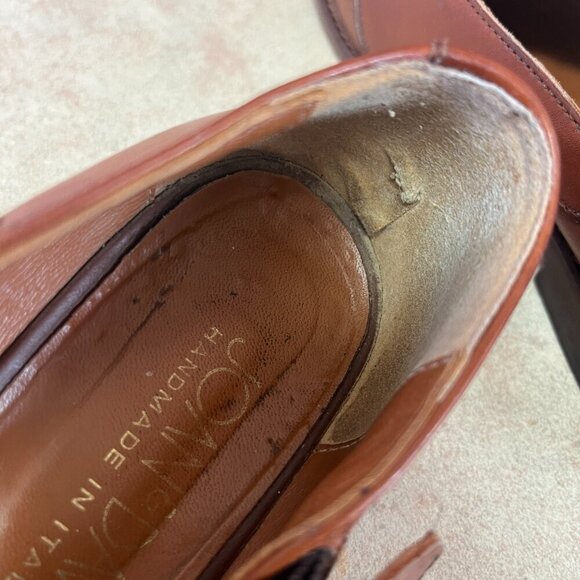 Joan & David Dark Caramel Leather Slip On Shoe - Picture 10 of 14